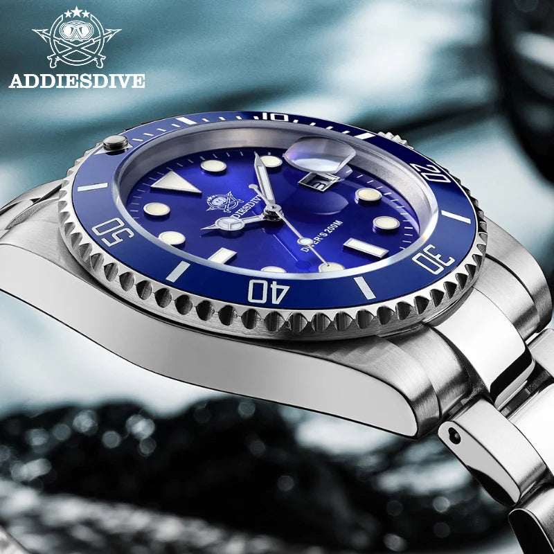 Fashion Watch Stainless Steel Diver Watch 200M C3 Super Luminous Sport Luxury Watch Reloj Hombre Quartz Men Watch