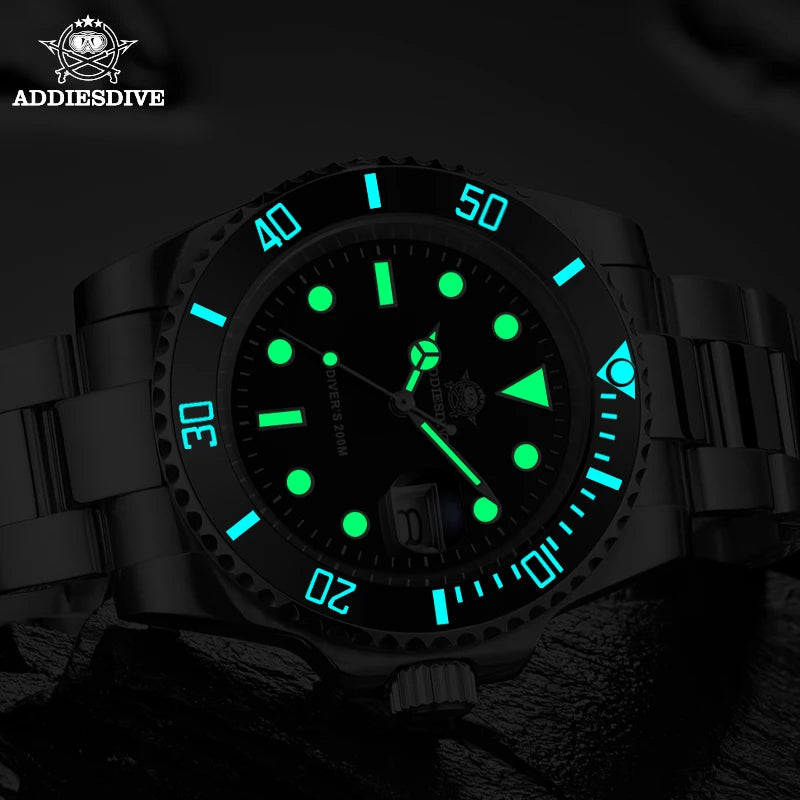 Fashion Watch Stainless Steel Diver Watch 200M C3 Super Luminous Sport Luxury Watch Reloj Hombre Quartz Men Watch