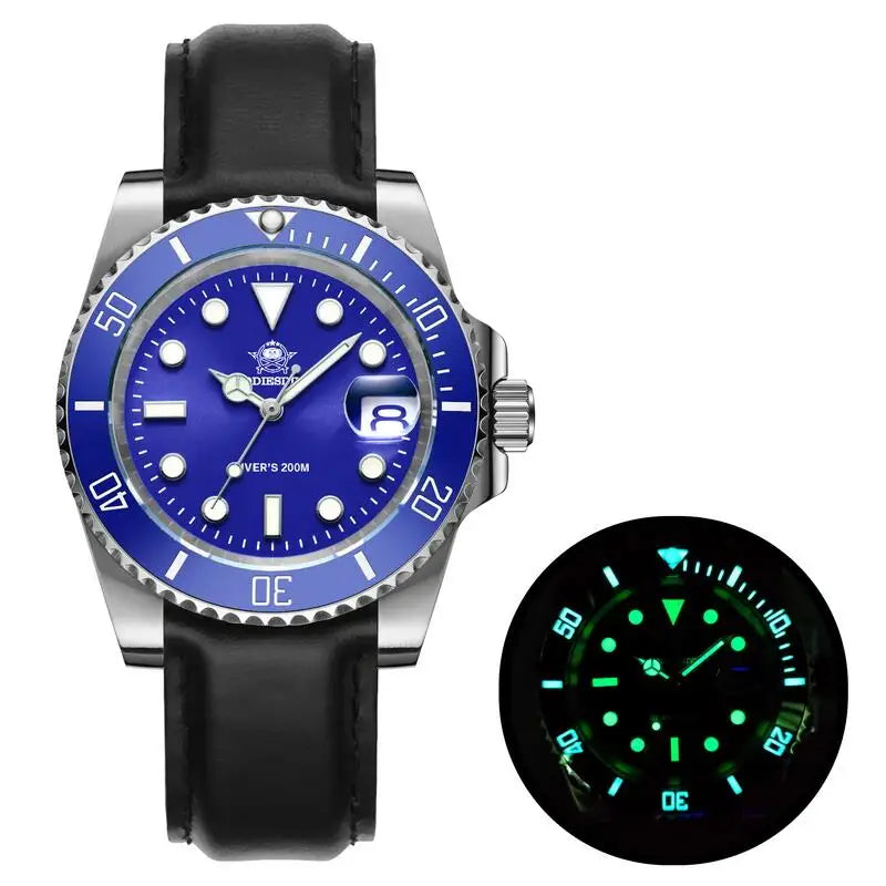 Fashion Watch Stainless Steel Diver Watch 200M C3 Super Luminous Sport Luxury Watch Reloj Hombre Quartz Men Watch
