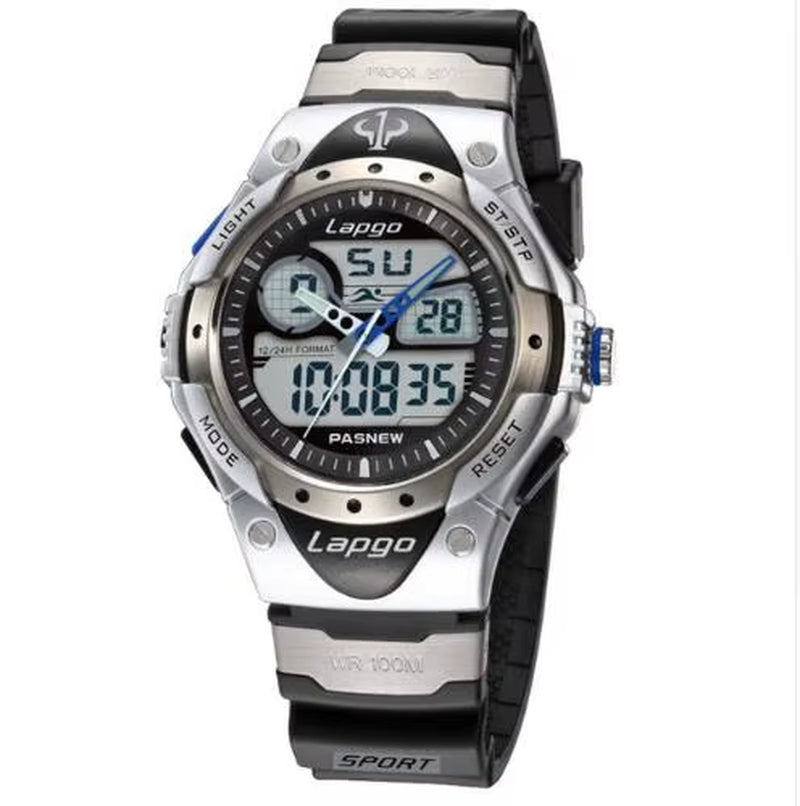 Top Brand PASNEW Watch Professional Men'S Sports Watch Dual Display Analog Digital Quartz Watch 100 Meters Waterproof Dive Watch