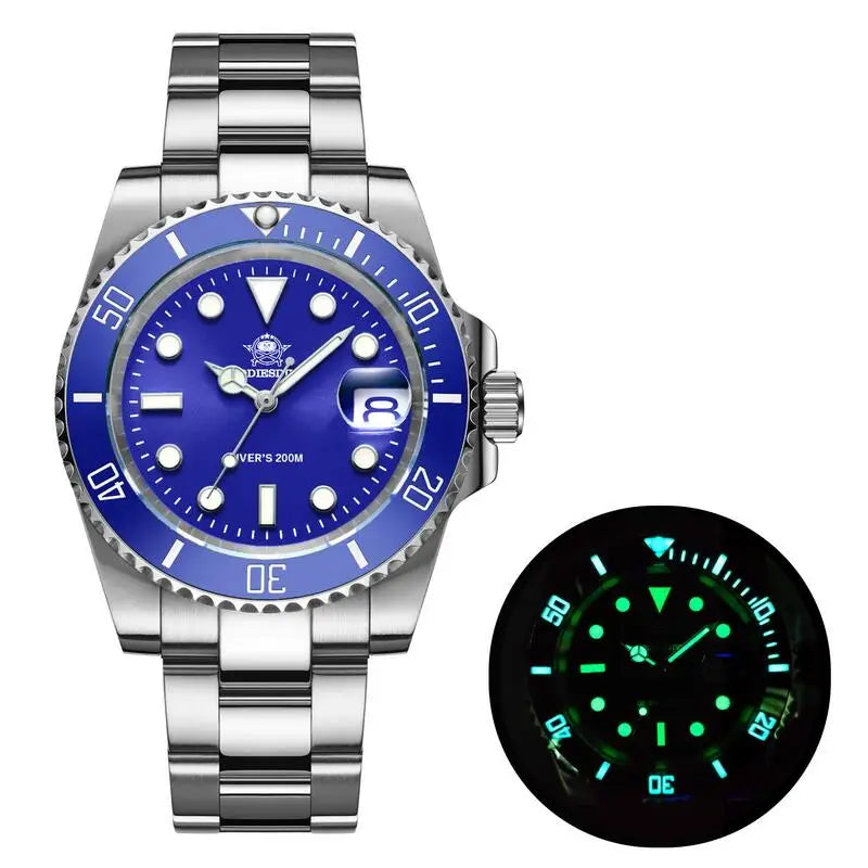 Fashion Watch Stainless Steel Diver Watch 200M C3 Super Luminous Sport Luxury Watch Reloj Hombre Quartz Men Watch