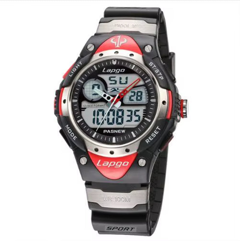 Top Brand PASNEW Watch Professional Men'S Sports Watch Dual Display Analog Digital Quartz Watch 100 Meters Waterproof Dive Watch